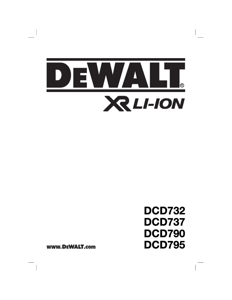 Page 1 of the manual User Manual DeWalt DCD790