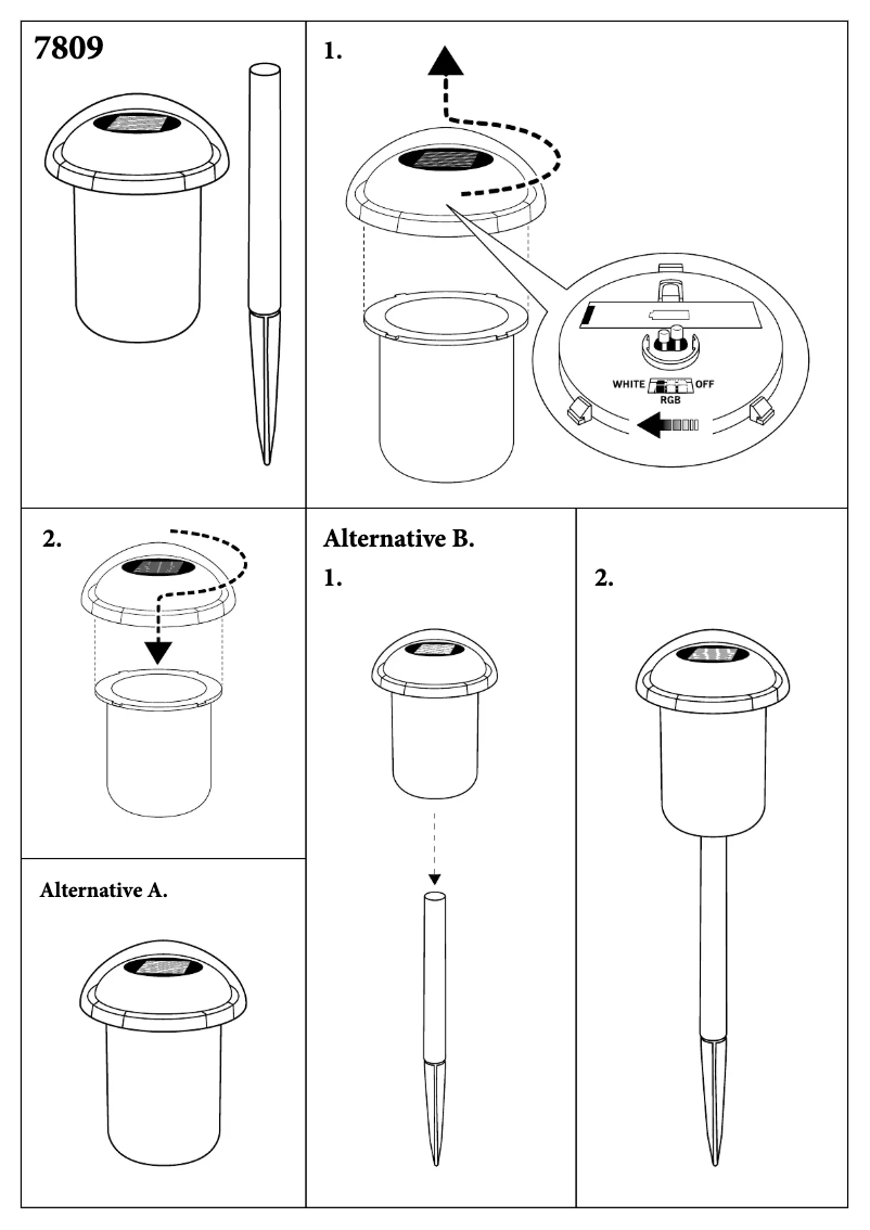 Page 1 of the manual User Manual Konstsmide Assisi Led Solar
