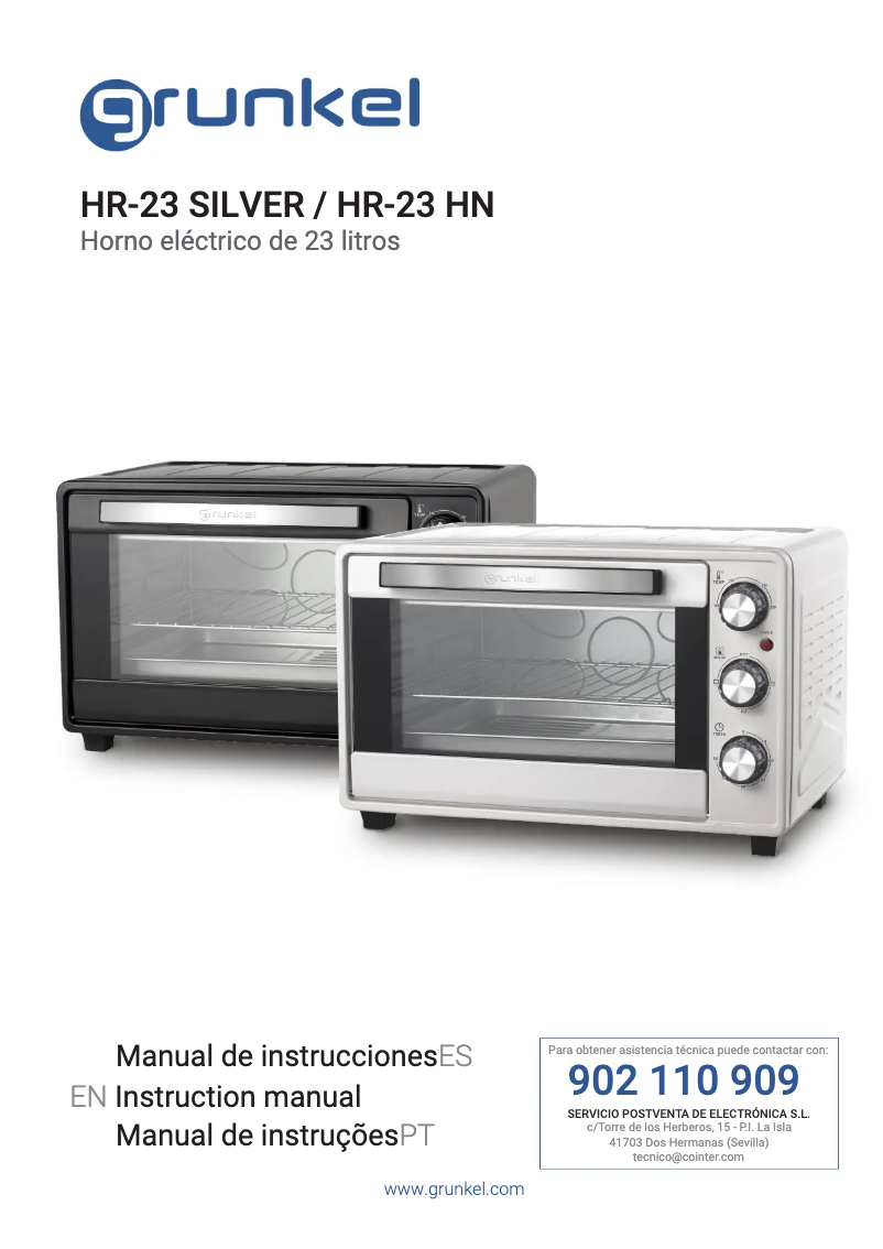 Page 1 of the manual User Manual Grunkel HR-23HN