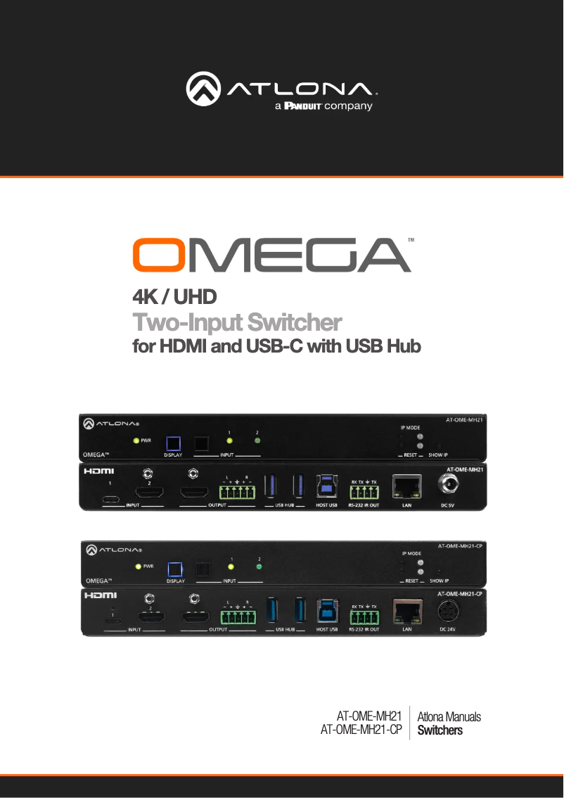 Page 1 of the manual User Manual Atlona AT-OME-MH21-CP
