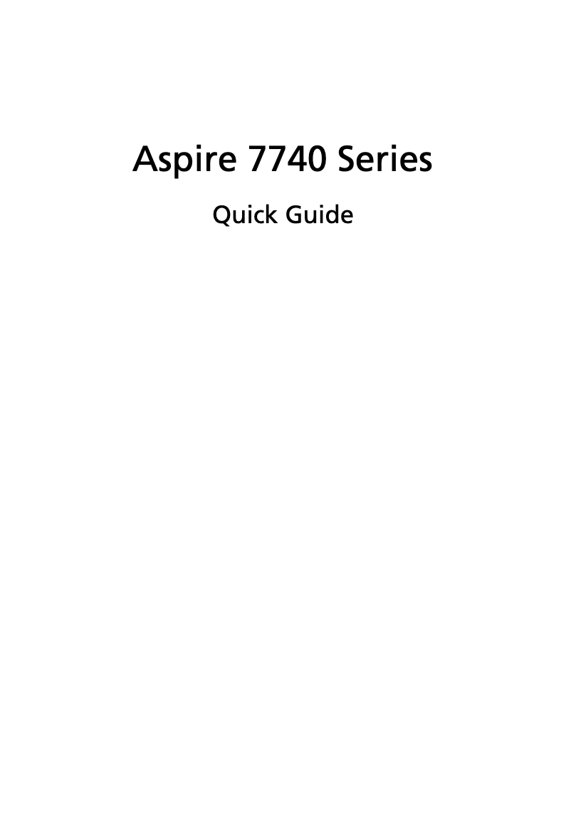 Page 1 of the manual User Manual Acer Aspire 7740