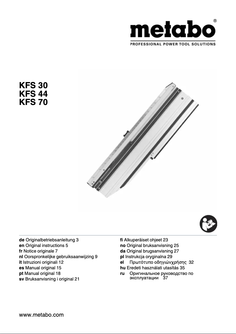 Page 1 of the manual User Manual Metabo KFS 30