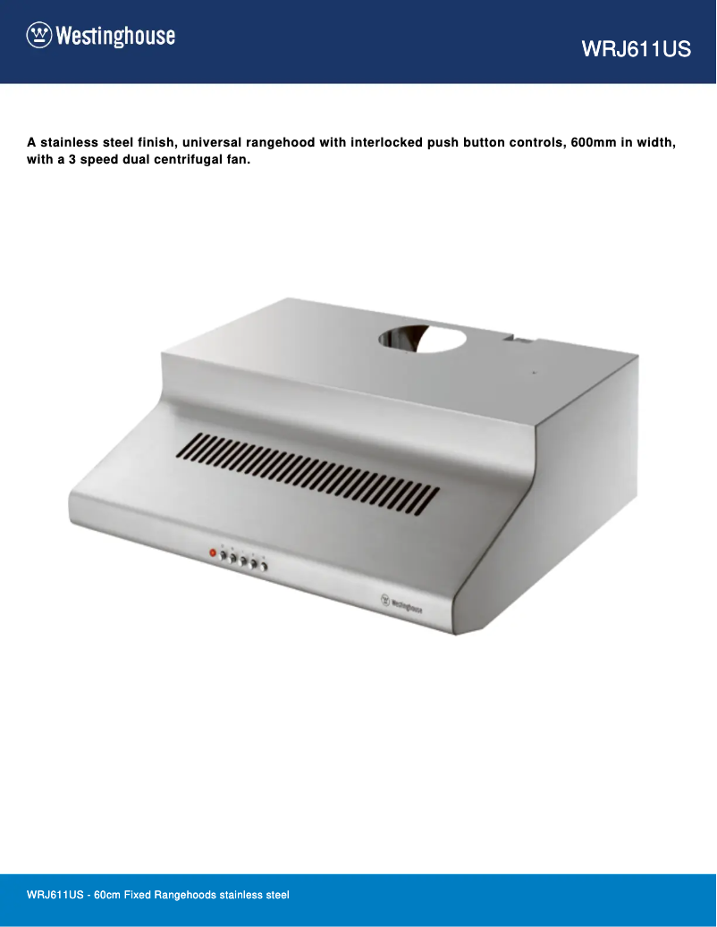 First page image of the manual for WRJ611US