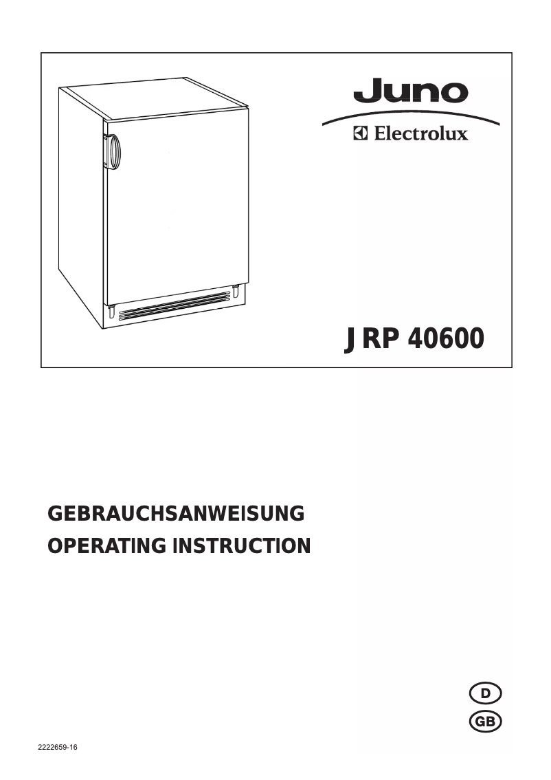Page 1 of the manual User Manual Juno Electrolux JRP40600