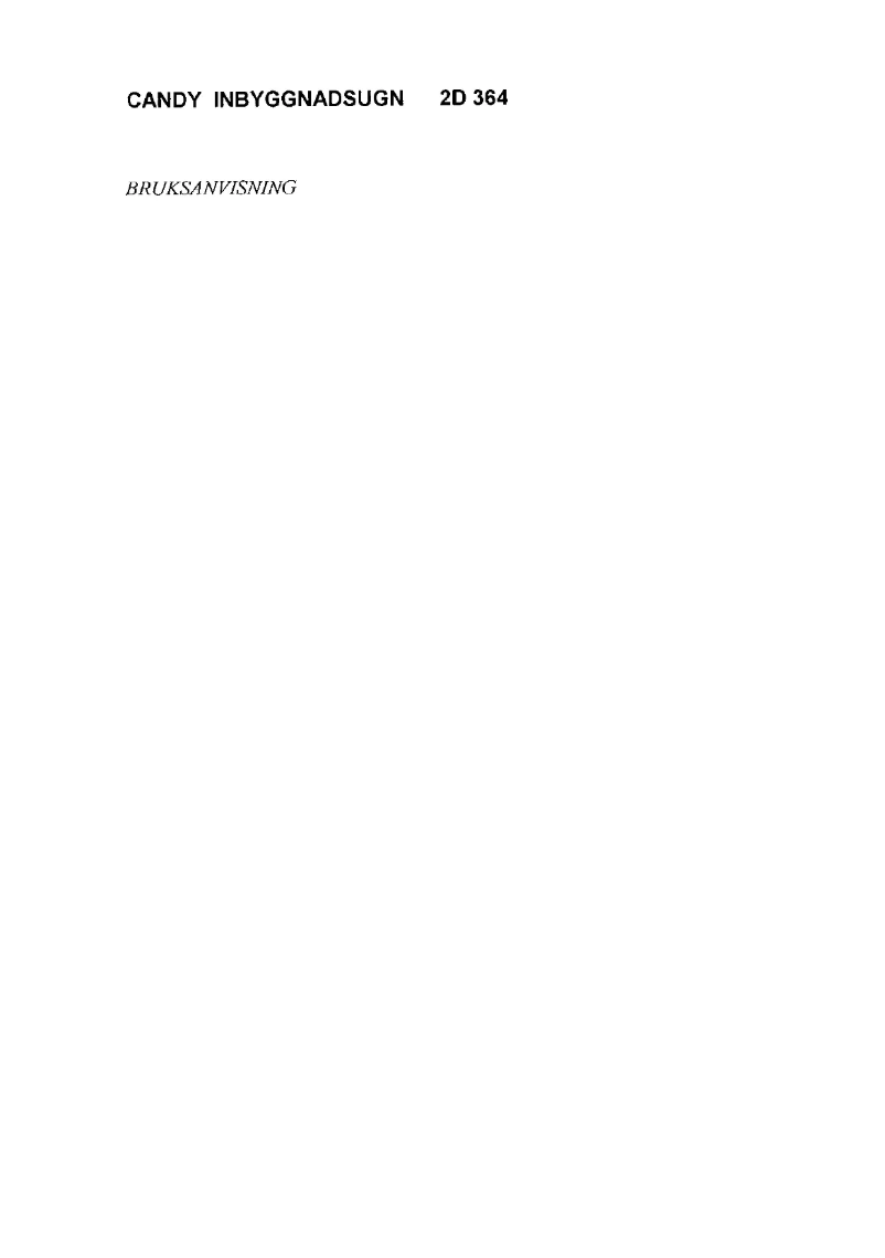 First page image of the manual for FO 2D 364 X