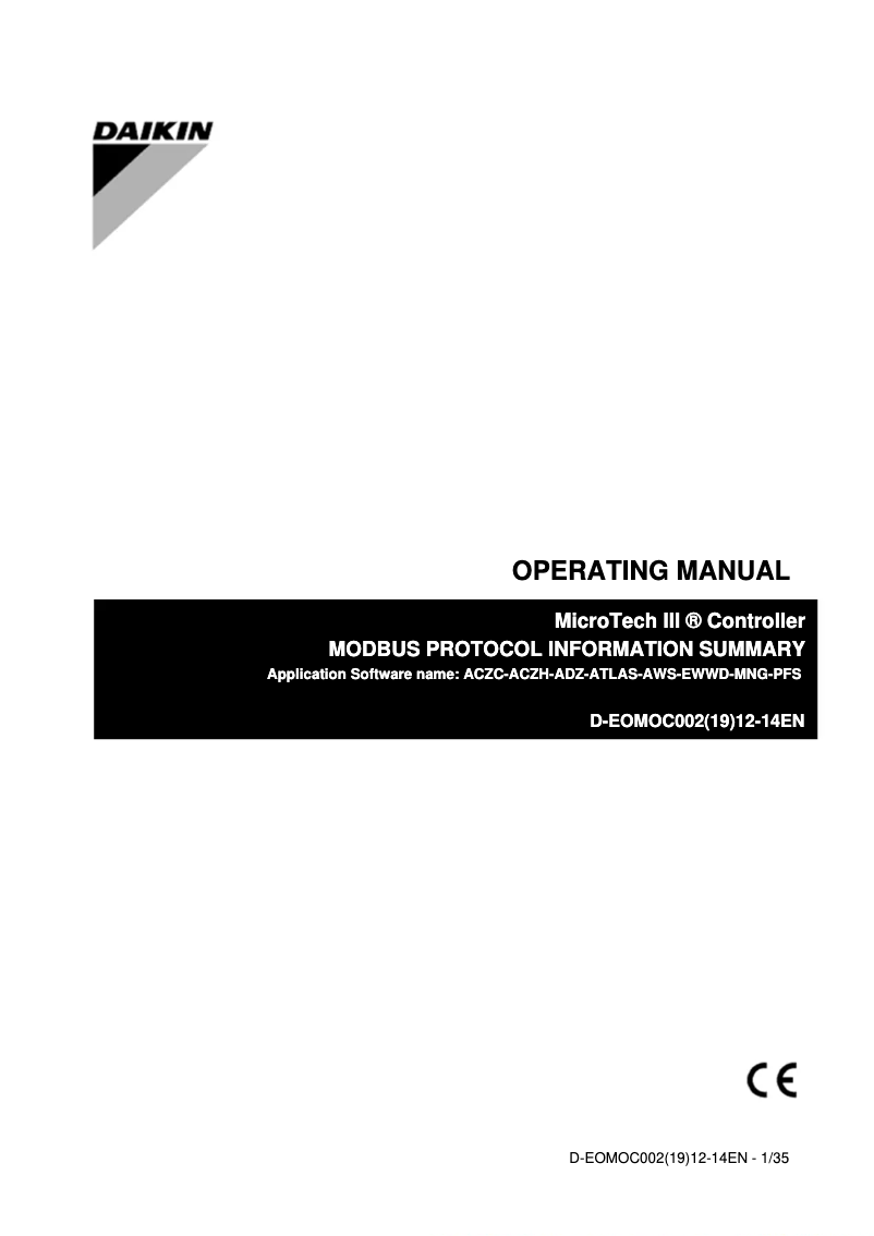 First page image of the manual for EWAD740CFXR