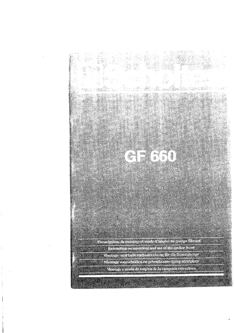 First page image of the manual for GF 660