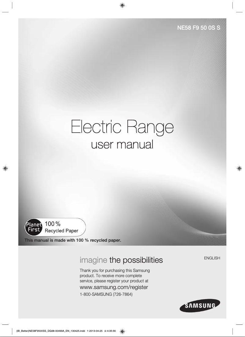 Page 1 of the manual Use and Maintenance Manual Samsung NE58F9500SS
