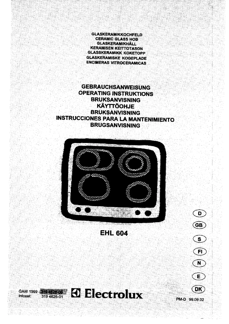 First page image of the manual for EHL604B