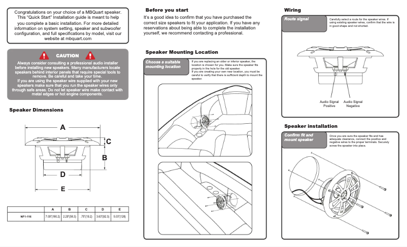 First page image of the manual for NF1-116
