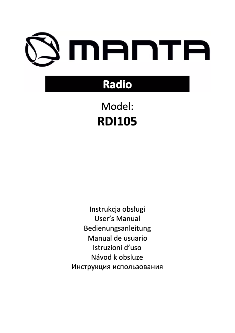 First page image of the manual for RDI105