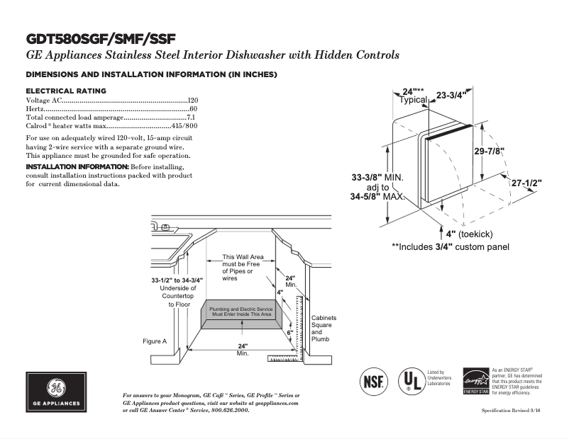 First page image of the manual for GDT580SSFSS