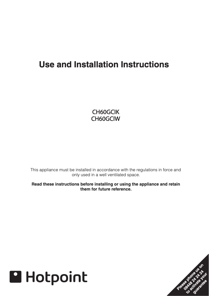 First page image of the manual for CH60GCIW