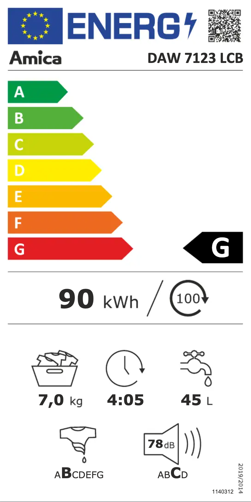 First page image of the manual for DAW7123LCB
