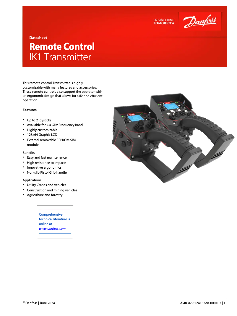 First page image of the manual for IK1