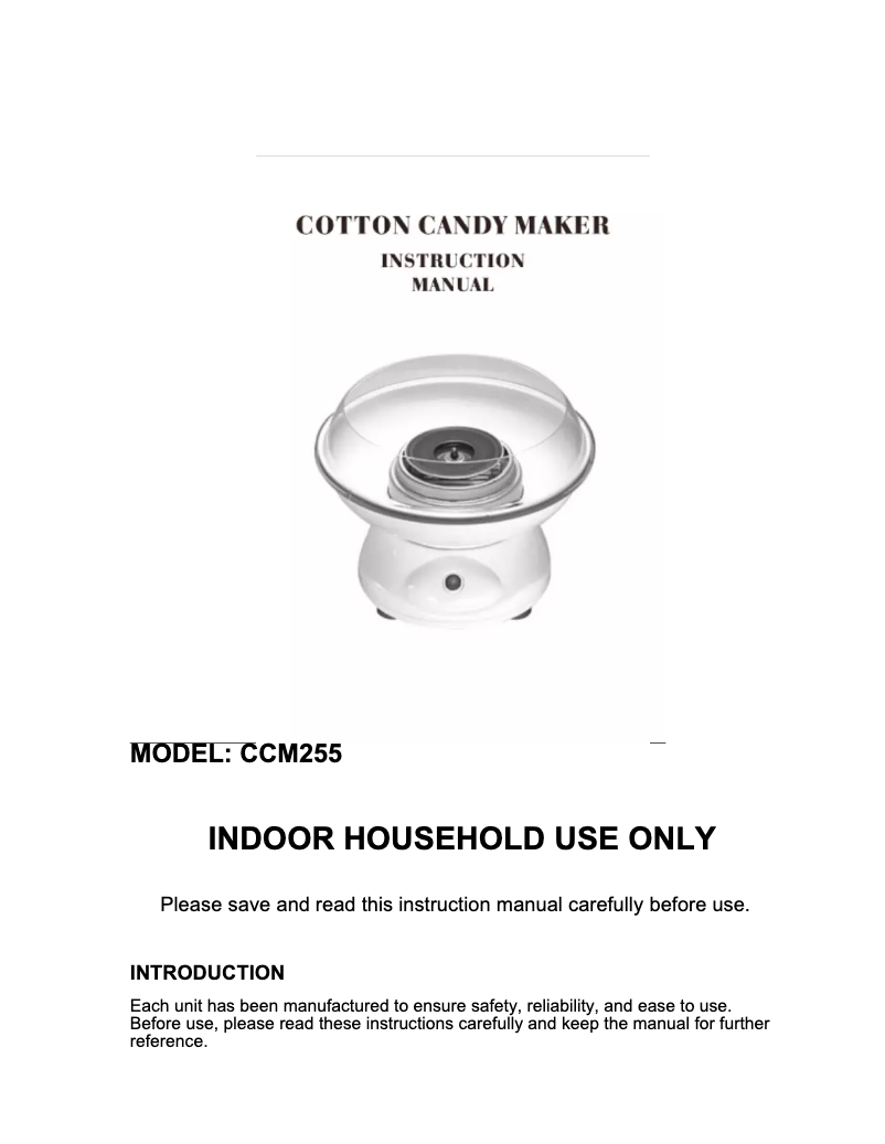 Page 1 of the manual User Manual KitchPro CCM255