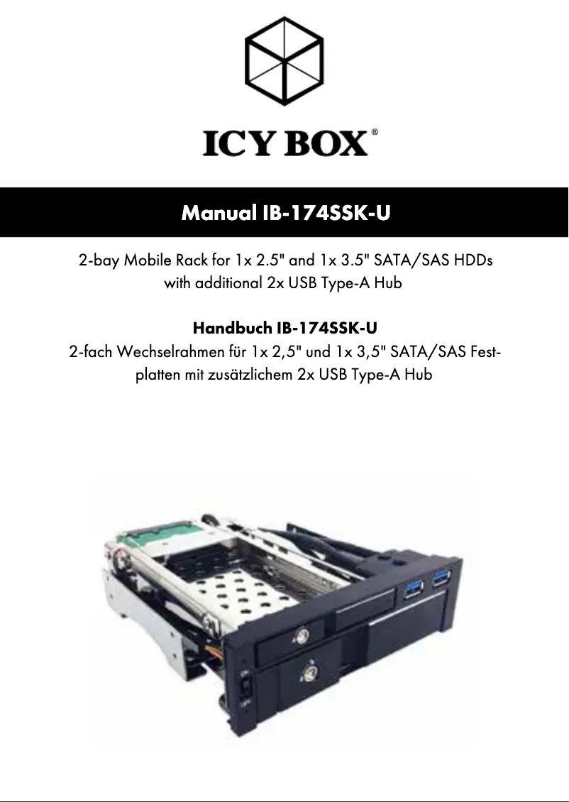 Page 1 of the manual User Manual Icy Box IB-174SSK-U