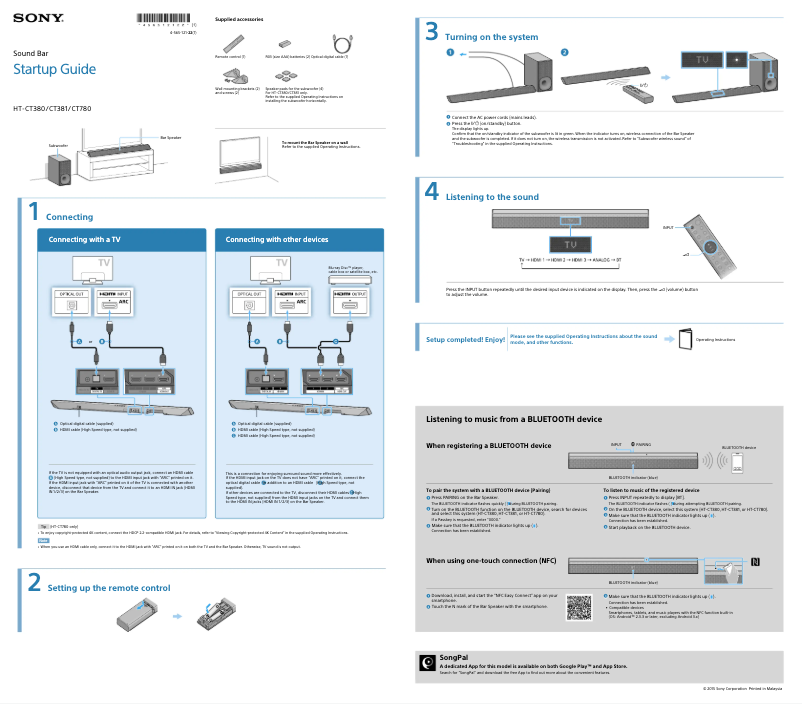 First page image of the manual for HT-CT381