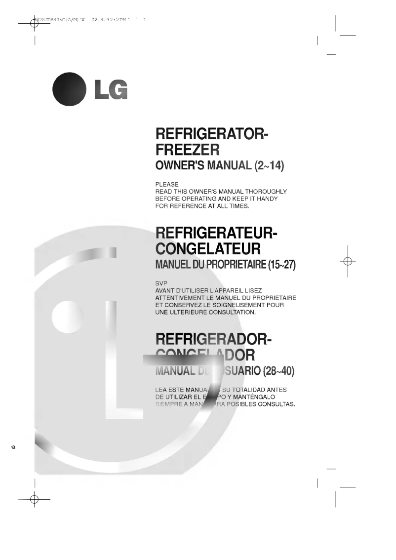Page 1 of the manual User Manual LG GR-S702ALQ