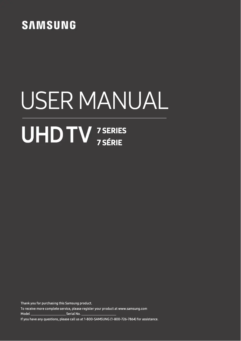 Page 1 of the manual User Manual Samsung UN55NU7100FXZA