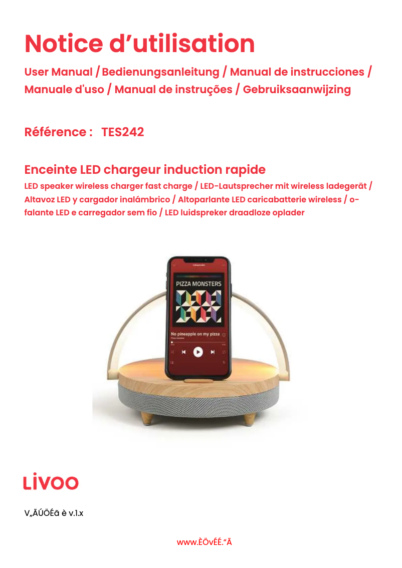 Page 1 of the manual User Manual Livoo TES242