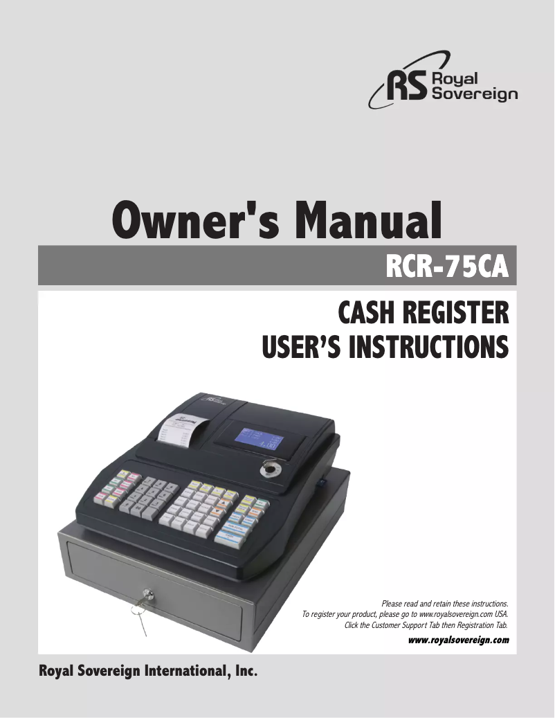 First page image of the manual for RCR-75CA