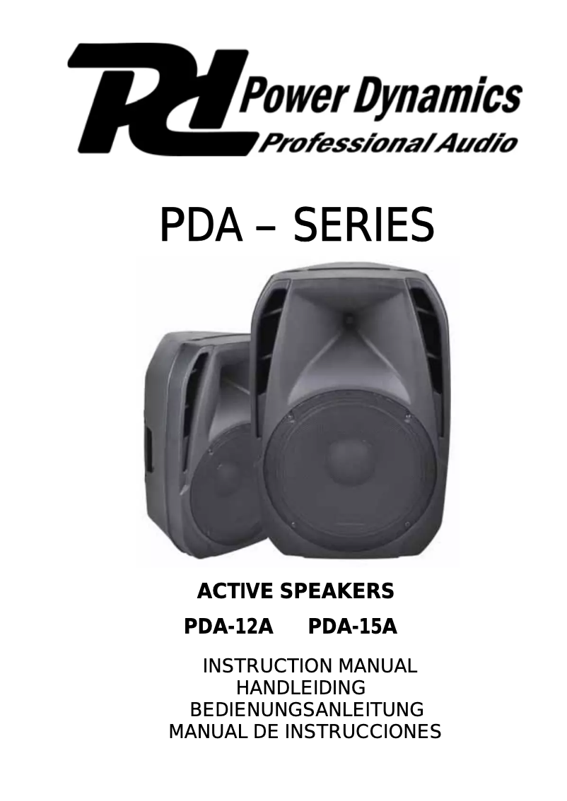 Page 1 of the manual User Manual Power Dynamics PDA 12A