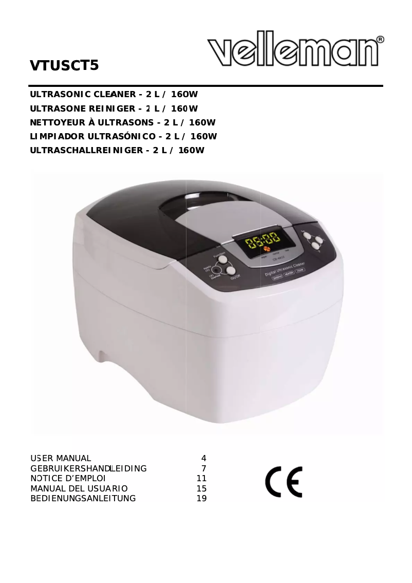 First page image of the manual for VTUSCT5