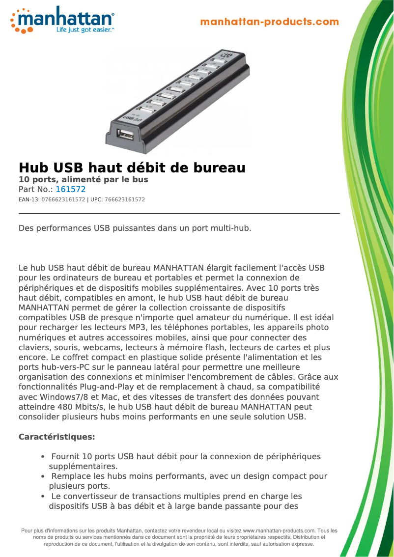 Page 1 of the manual Technical Sheet Manhattan 161572