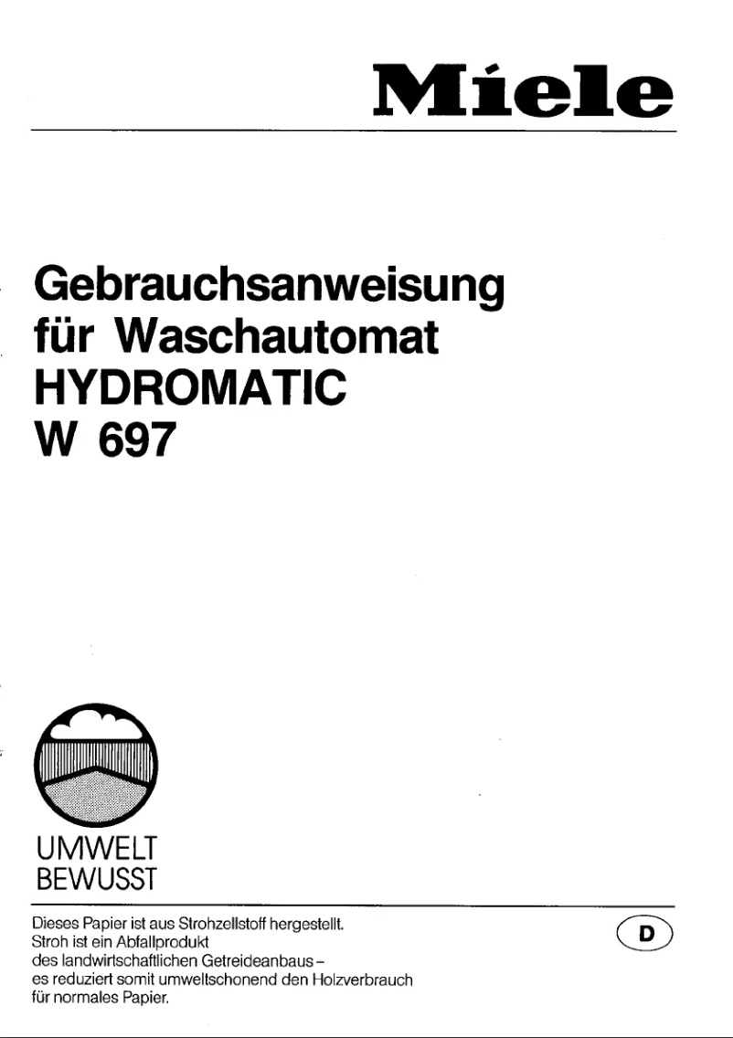 First page image of the manual for W 697