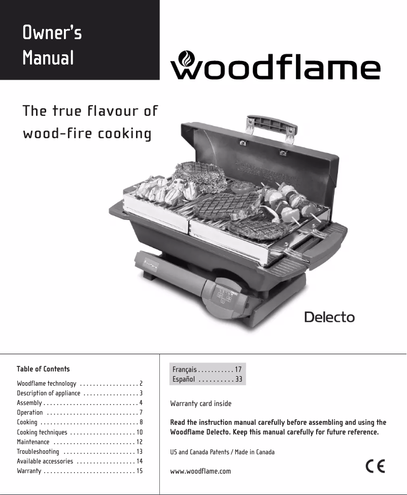 Page 1 of the manual User Manual Woodflame Delecto