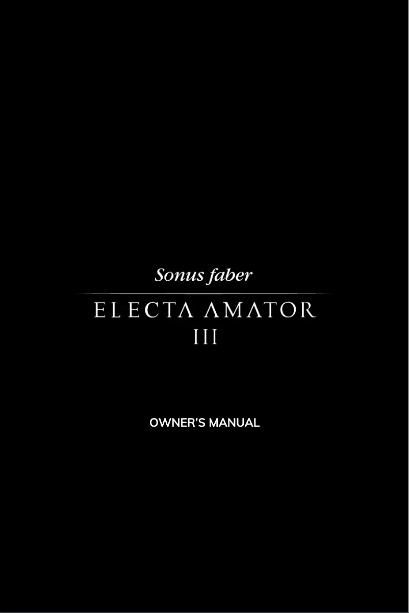 First page image of the manual for Electa Amator III