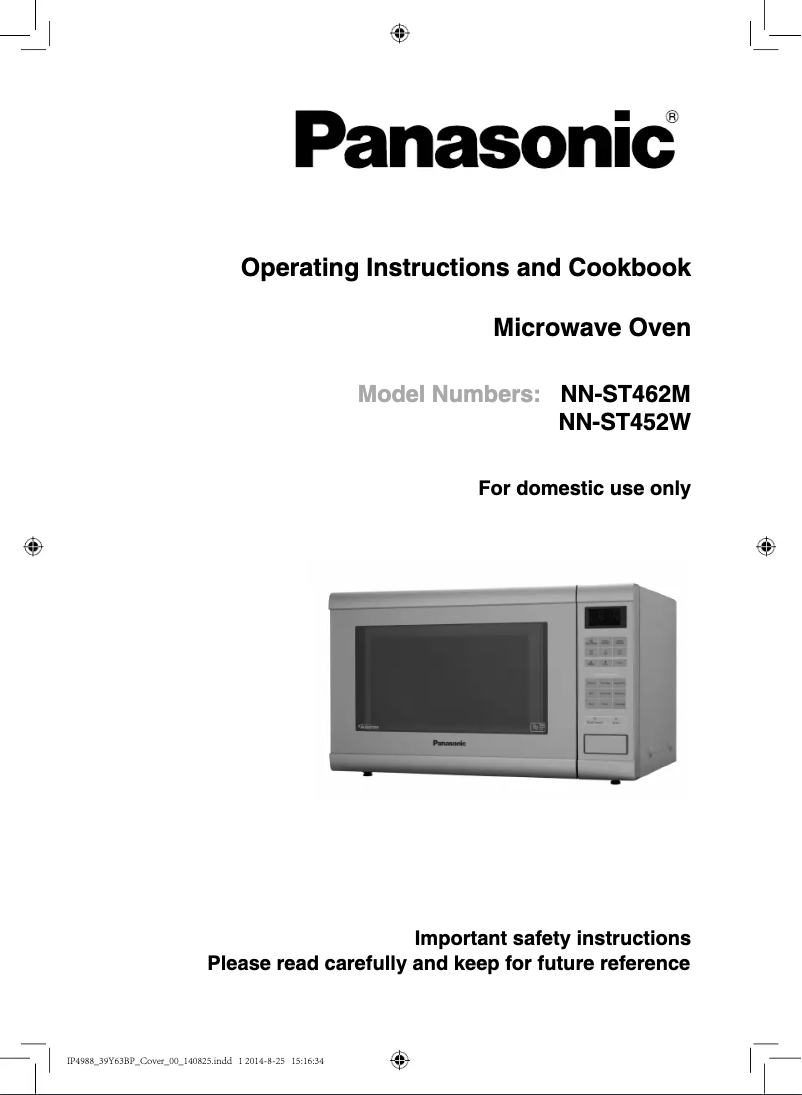 Page 1 of the manual User Manual Panasonic NN-ST462M