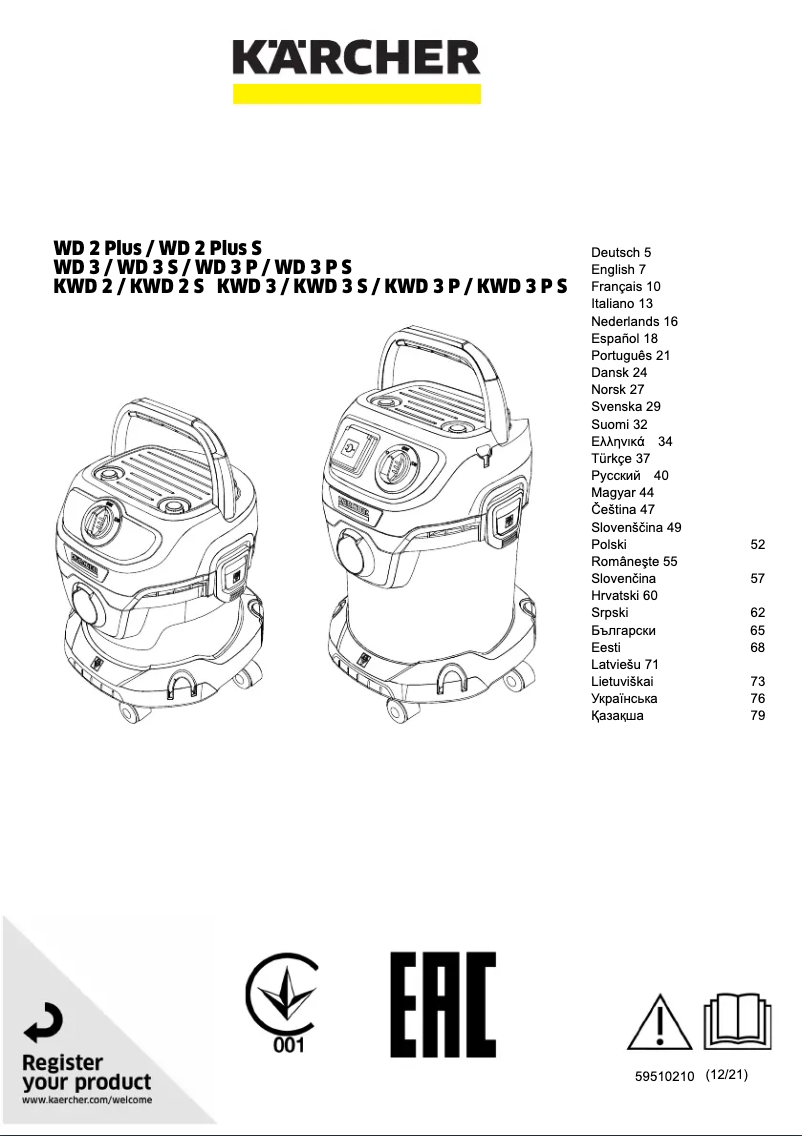 Page 1 of the manual User Manual Kärcher WD 3 P S V-17/4/20