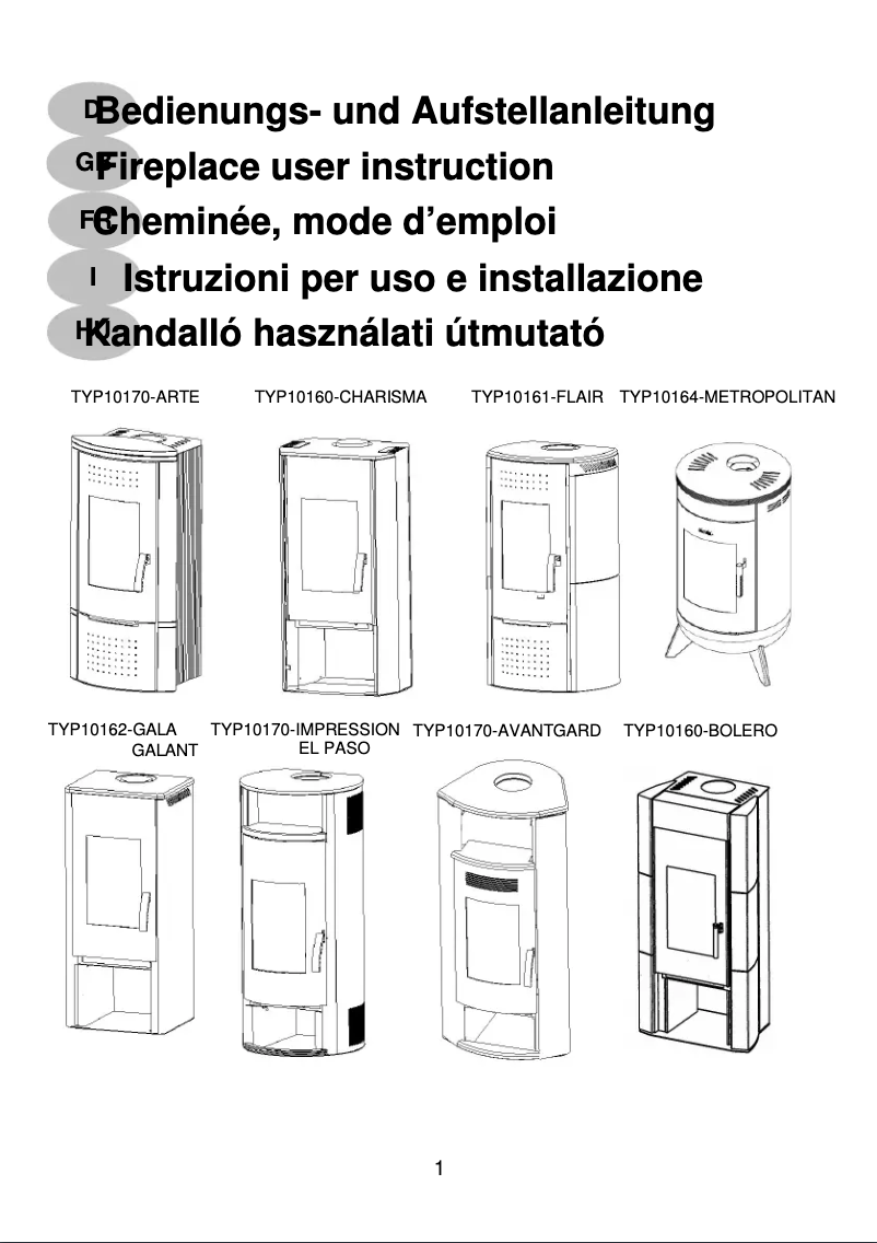 Page 1 of the manual User Manual Wamsler Charisma
