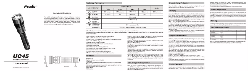 First page image of the manual for UC45