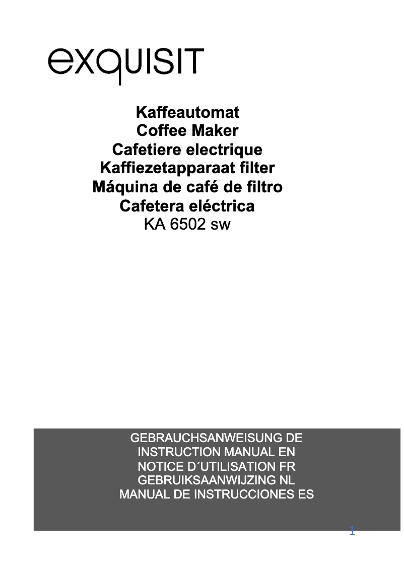 Page 1 of the manual User Manual Exquisit KA 6502 sw