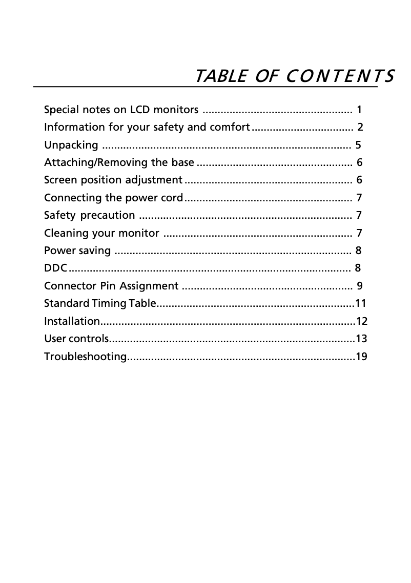 First page image of the manual for A221H