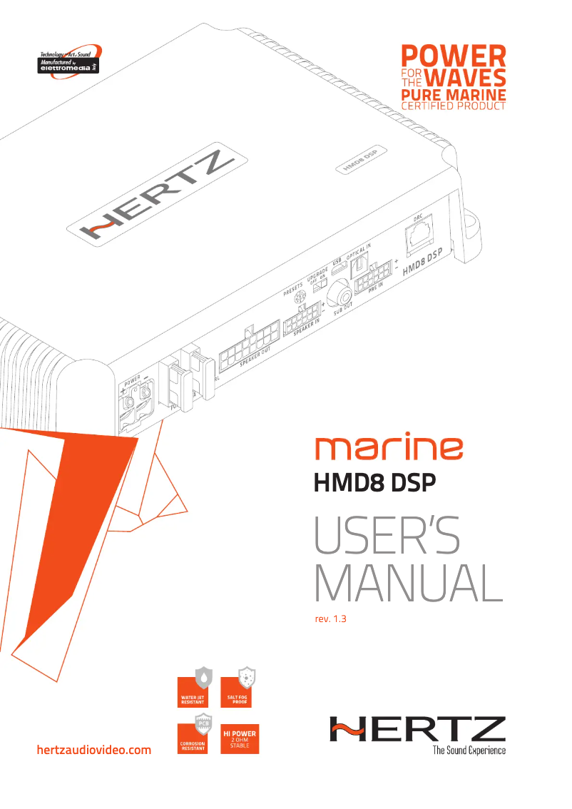 Image de la première page du manuel de l'appareil HMD8 DSP