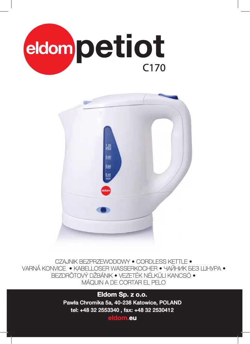 Page 1 of the manual User Manual Eldom Petiot C170