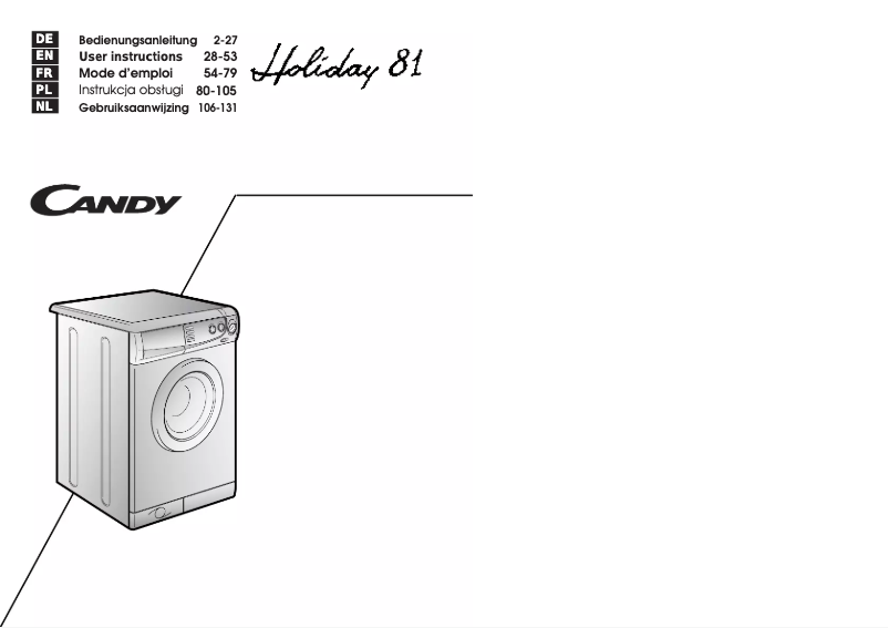 Page 1 of the manual User Manual Candy LB HOLIDAY81