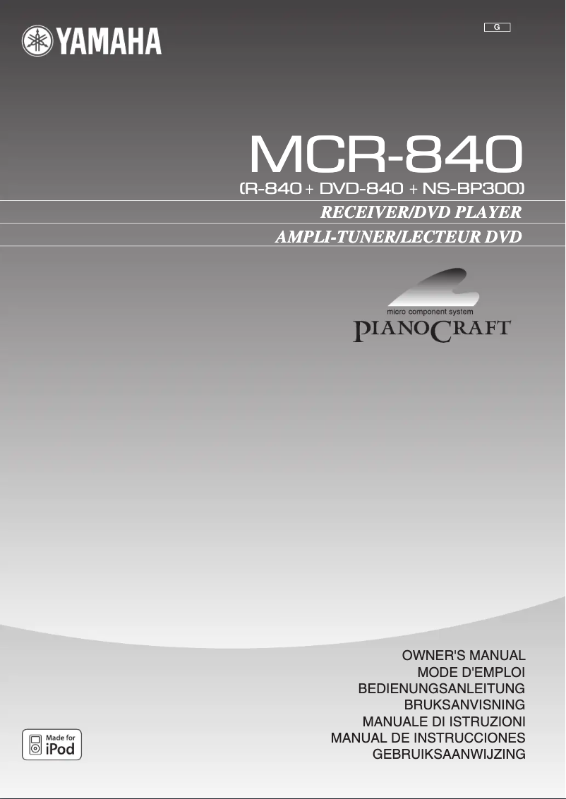 First page image of the manual for R-840