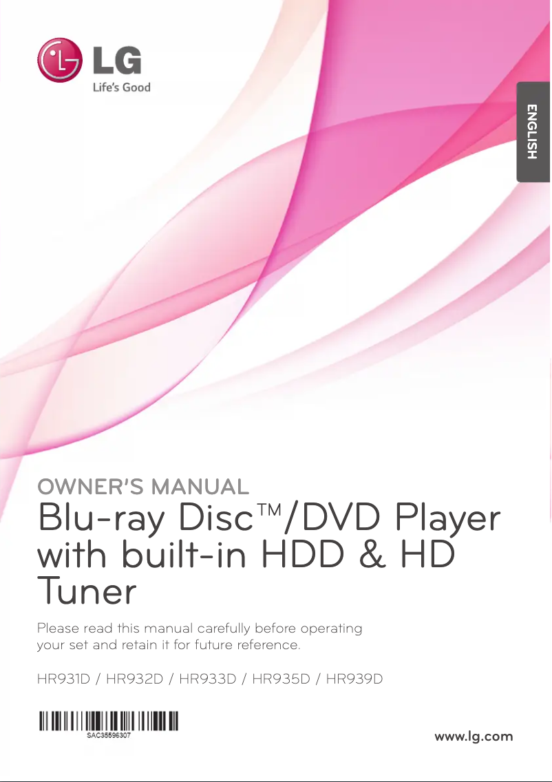 Page 1 of the manual User Manual LG HR935D
