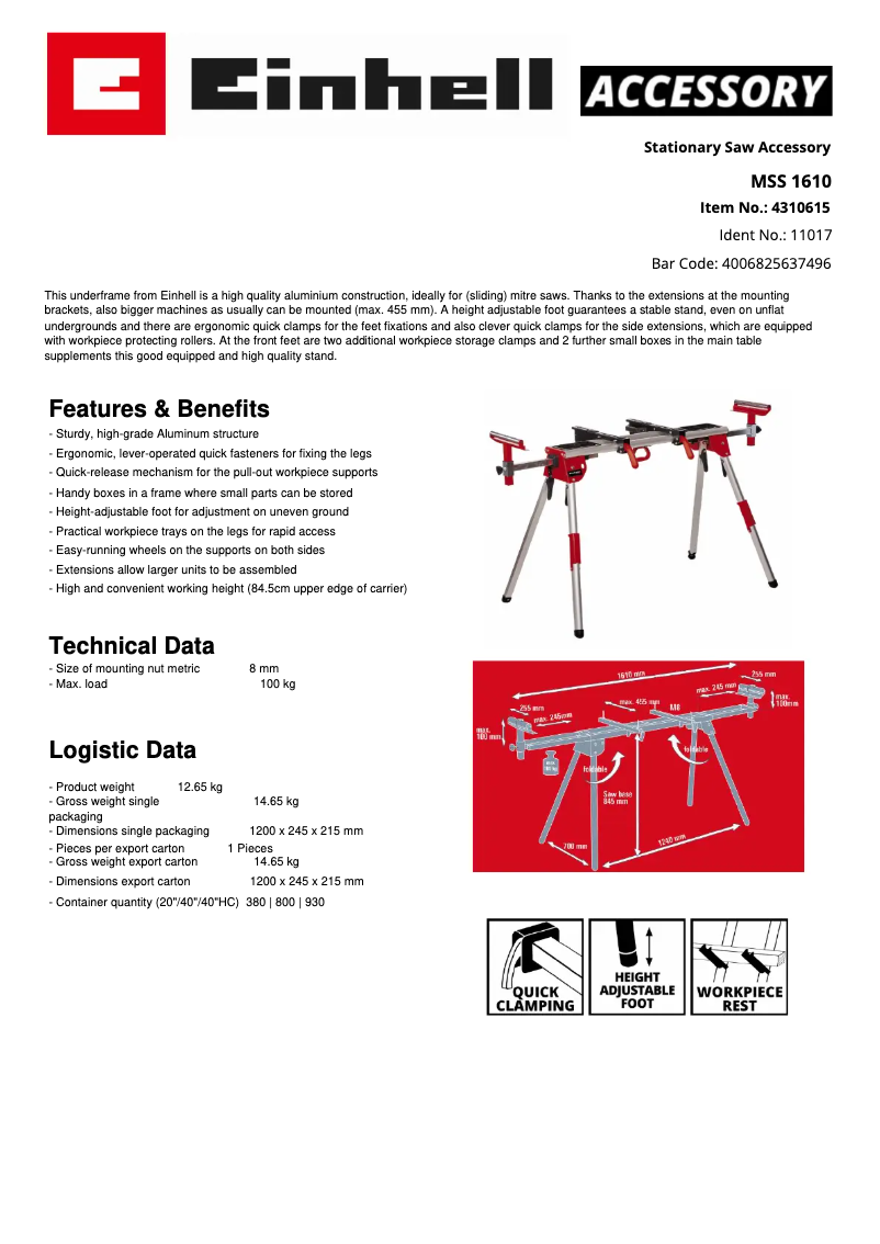 First page image of the manual for MSS 1610