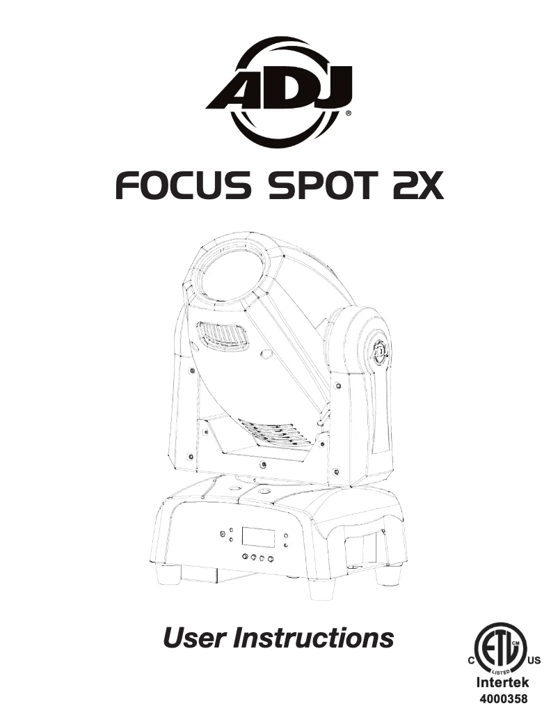 Page 1 of the manual User Manual American DJ Focus Spot 2X