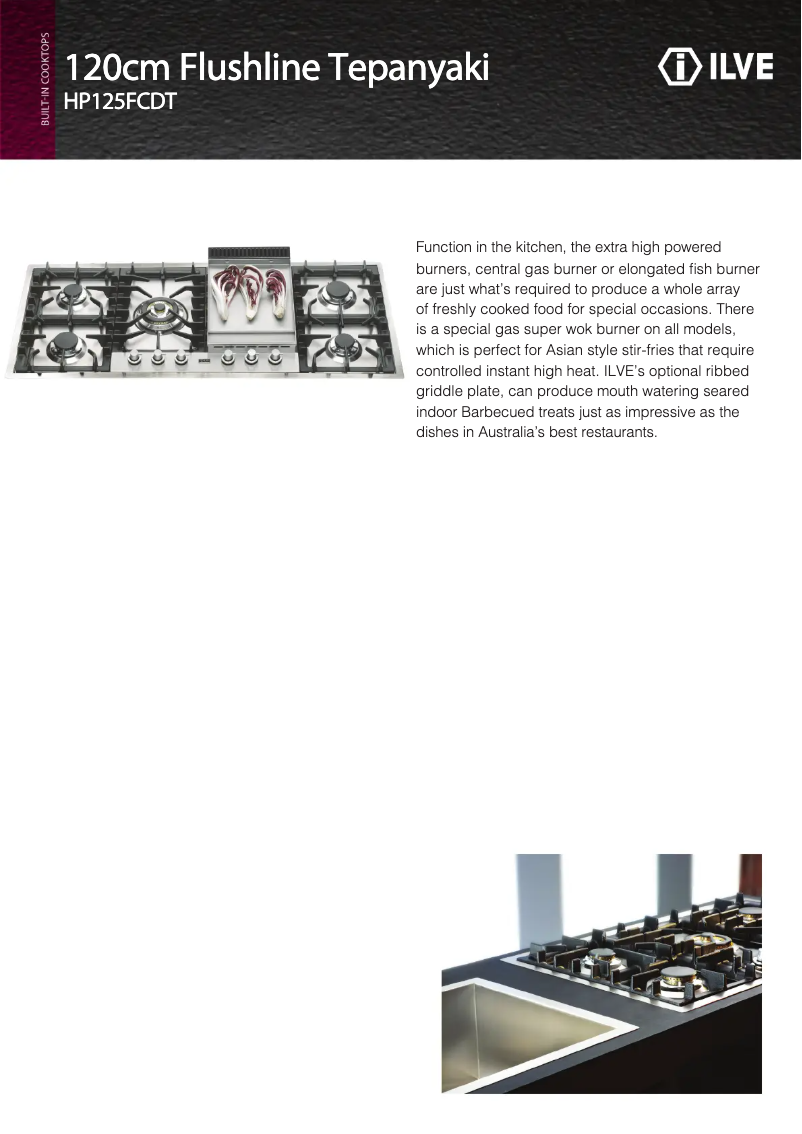 Page 1 of the manual Technical Sheet Ilve HP125FDT
