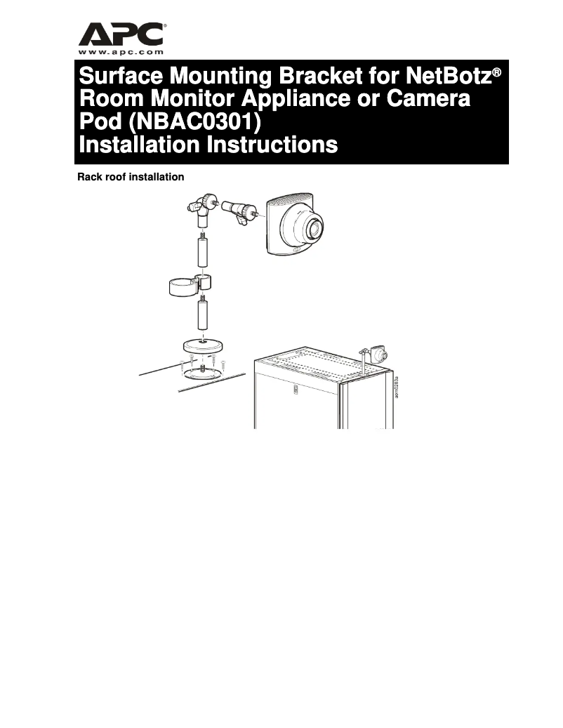First page image of the manual for NetBotz NBAC0301