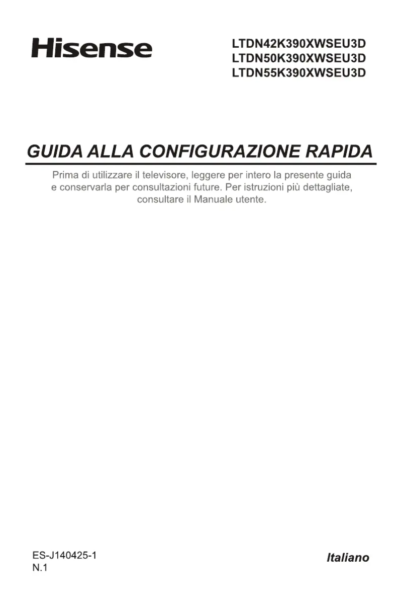 Page 1 of the manual User Manual Hisense 50K390