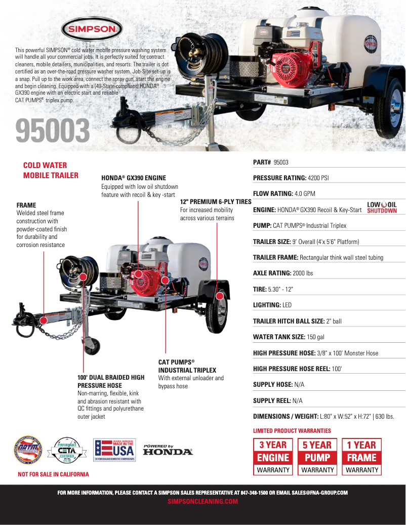 First page image of the manual for 95003