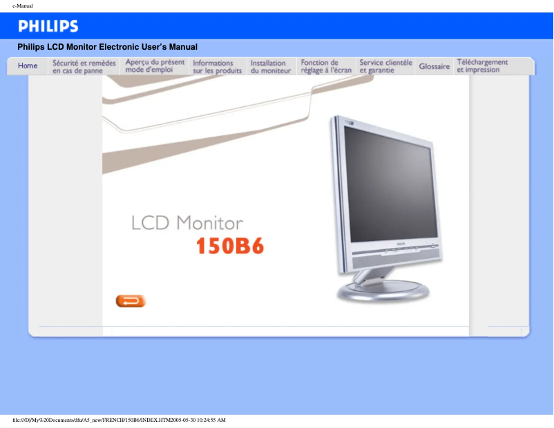 First page image of the manual for 150B6